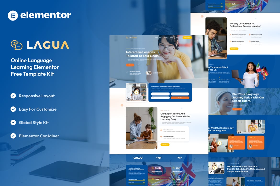 Download Lagua - Language Course & Learning Center Elementor Template Kit