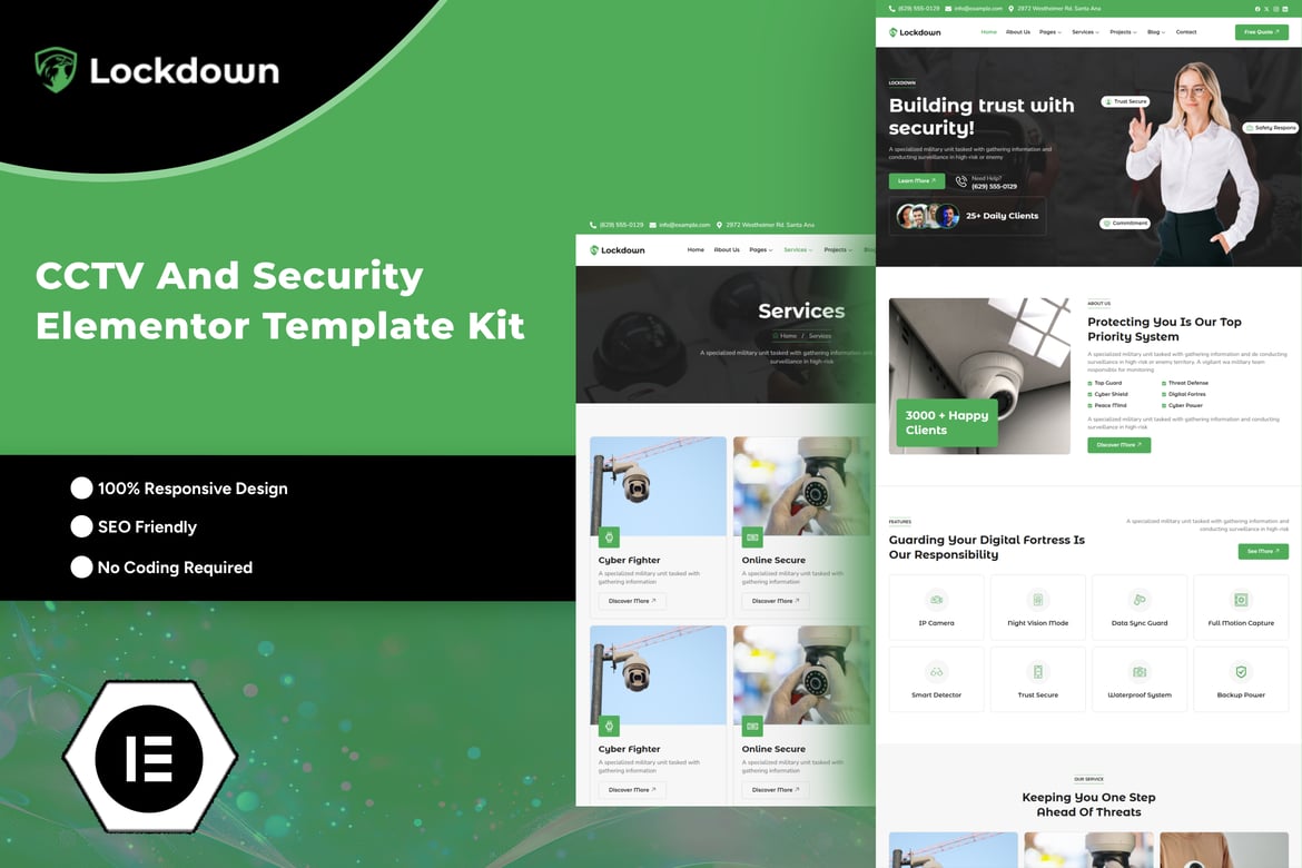 Download Lockdown - CCTV & Security Elementor Template Kit