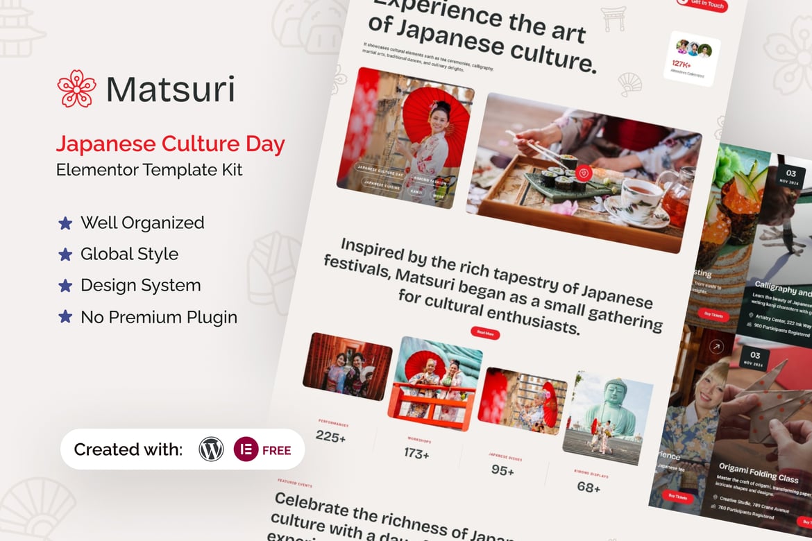 Download Matsuri - Japanese Culture Day Elementor Template Kit