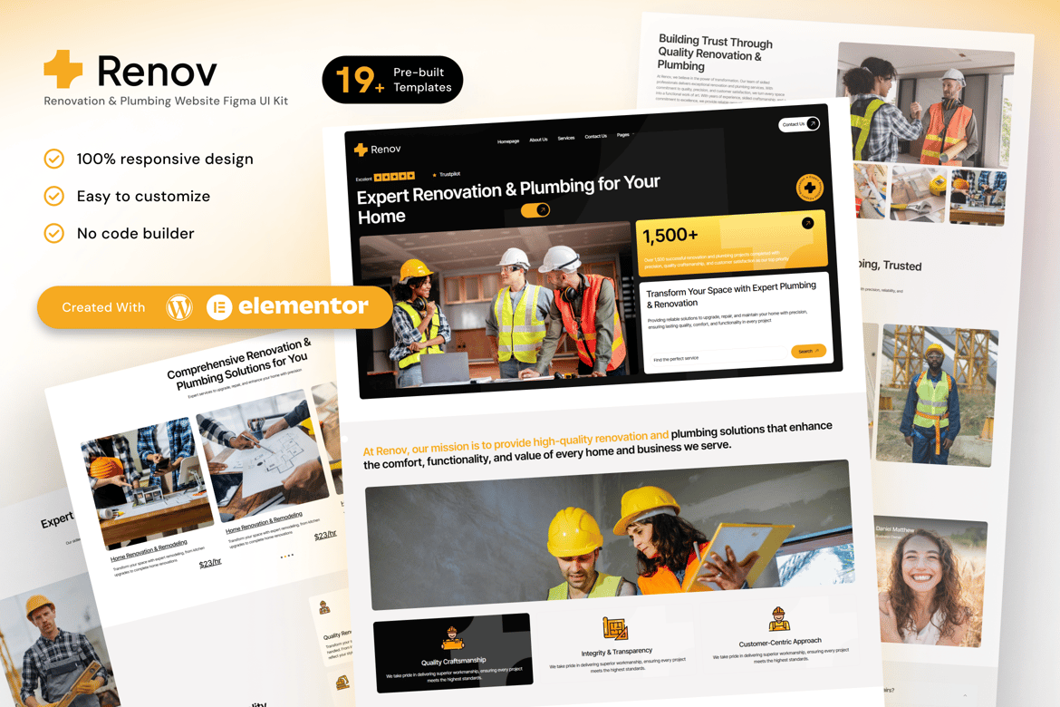 Download Renov - Renovation & Plumbing Elementor Template Kit