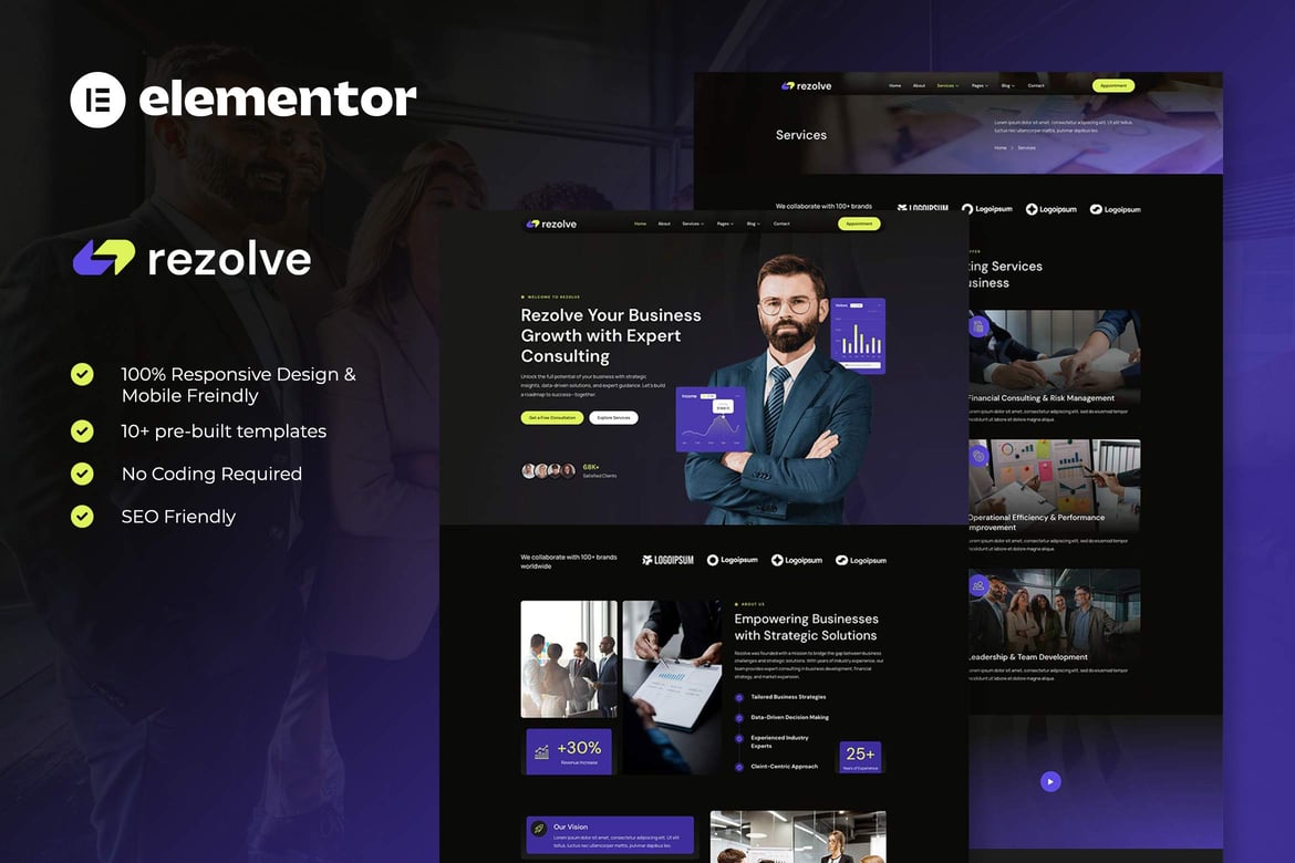 Download Rezolve - Business Consulting Elementor Template Kit