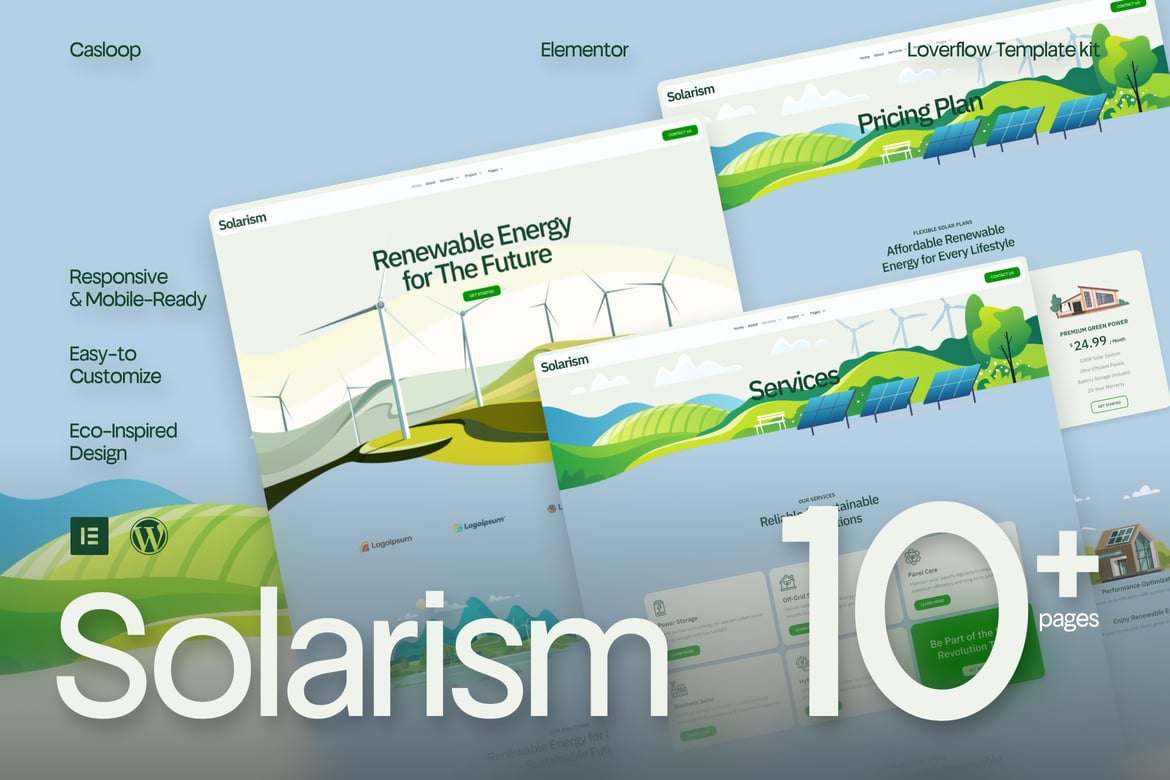 Download Solarism - Green Energy Business & Services Elementor Template Kit