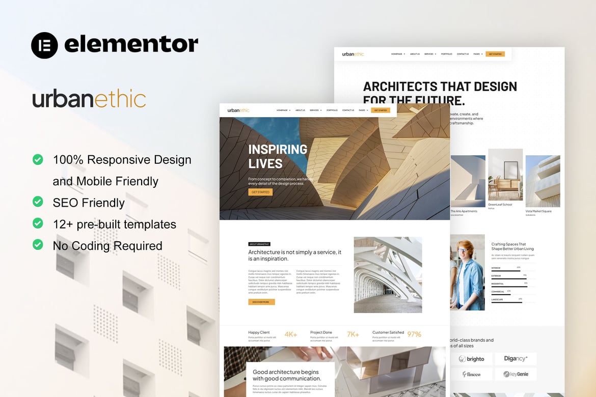 Download Urbanethic - Architecture & Interior Elementor Template Kit