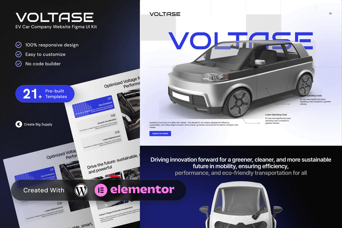 Download Voltase – EV Car Company Elementor Template Kit