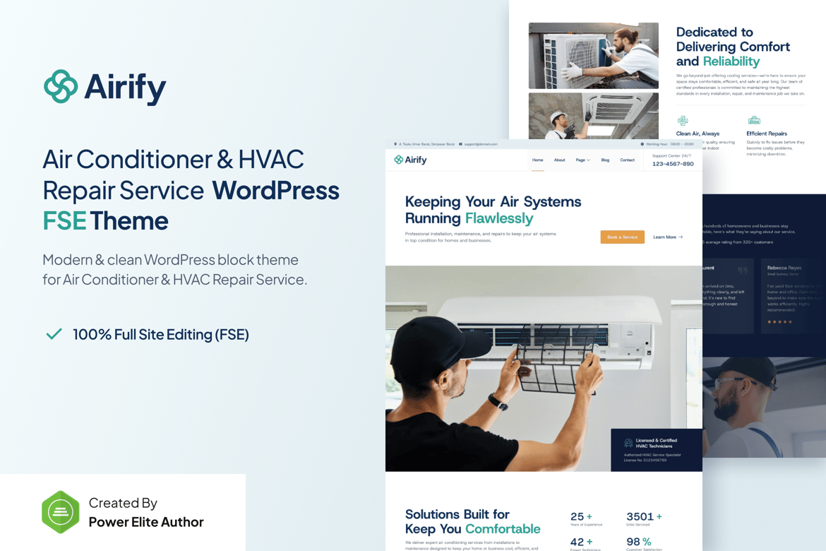 Download Airify – HVAC Repair Service FSE WordPress Theme
