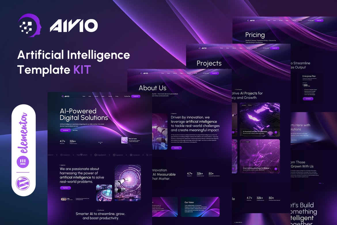 Download Aivio - Artificial Intelligence Elementor Template Kit