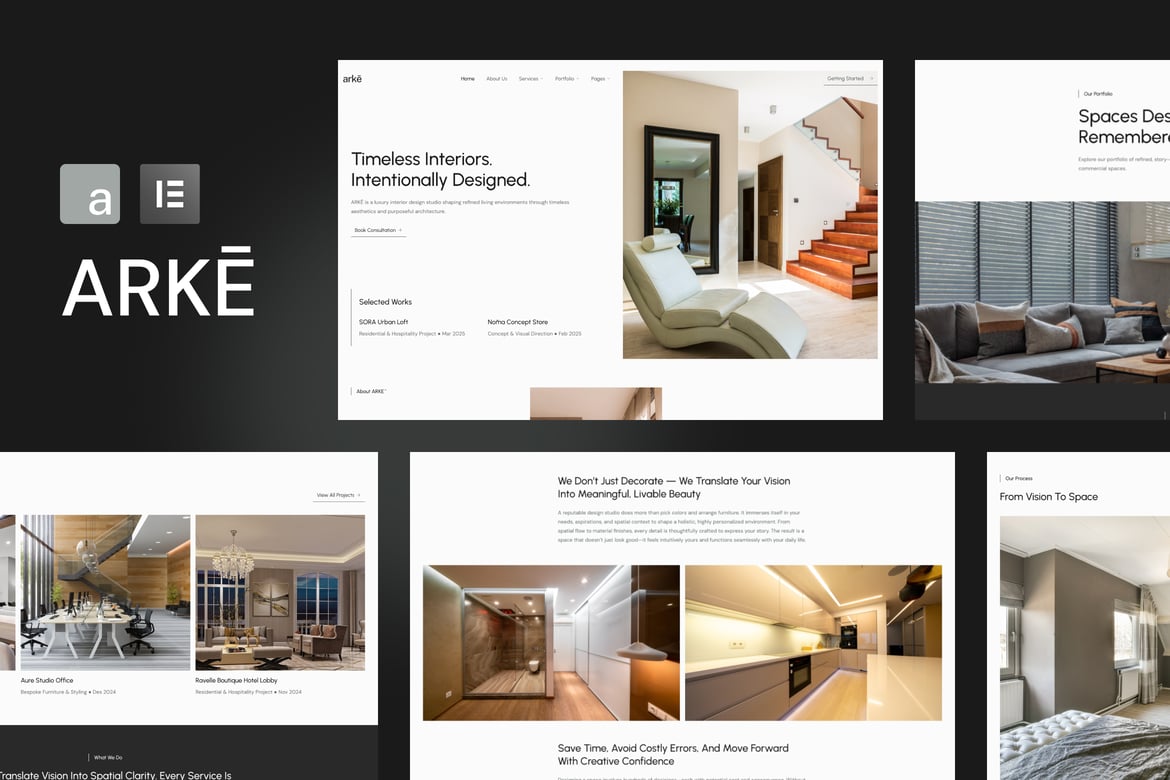 Download Arke - Interior Design Studio Elementor Template Kit