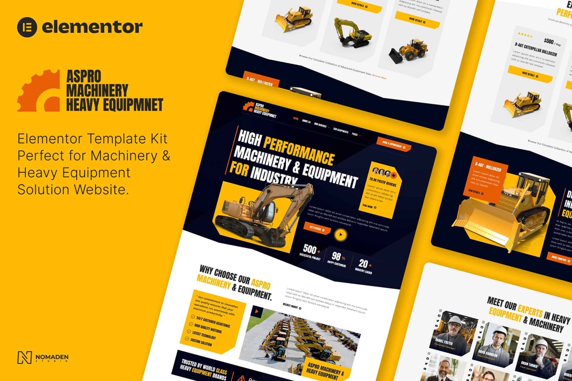 Download Aspro - Machinery & Heavy Equipment Elementor Template Kit