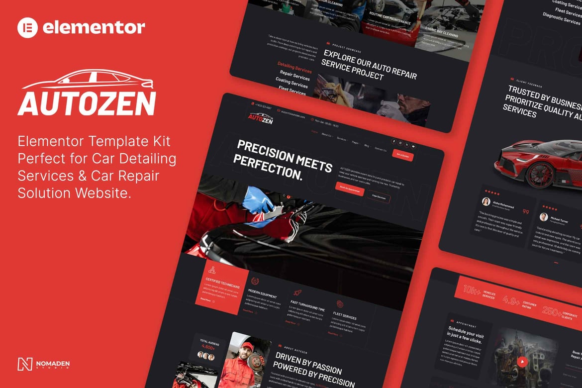 Download Autozen - Car Detailing Services & Car Repair Elementor Template Kits