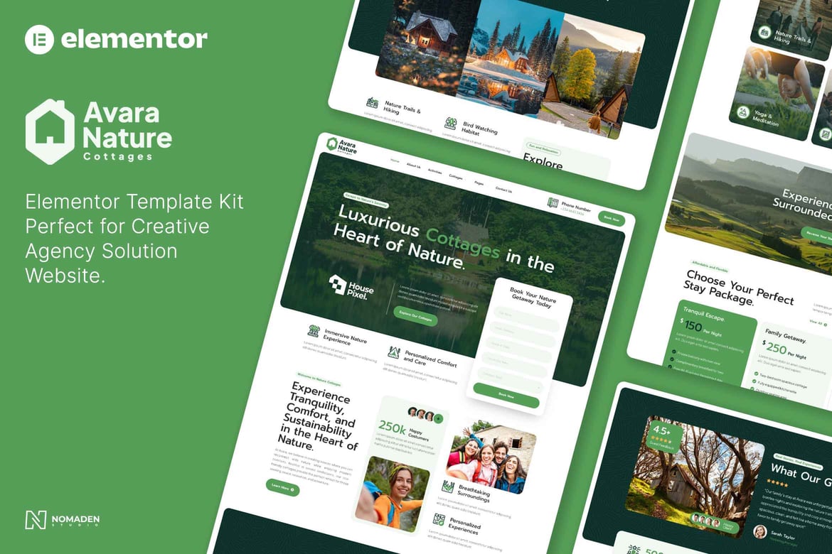Download Avara - Nature Cottages Elementor Template Kit