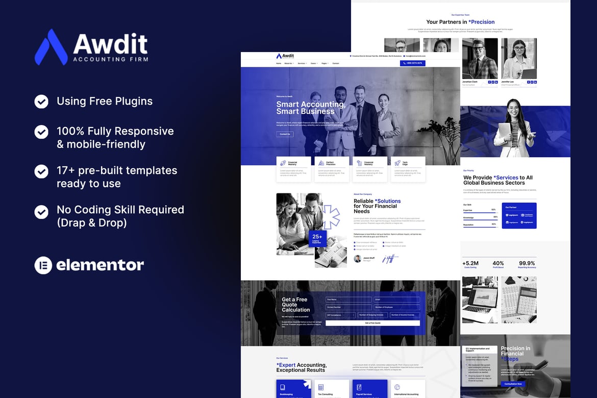 Download Awdit - Accounting Firm Elementor Template Kit