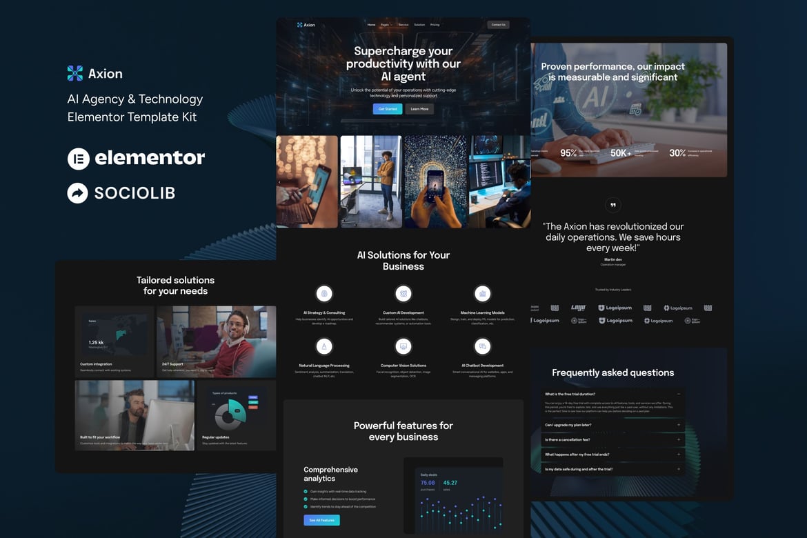 Download Axion - AI Agency & Technology Elementor Template Kit