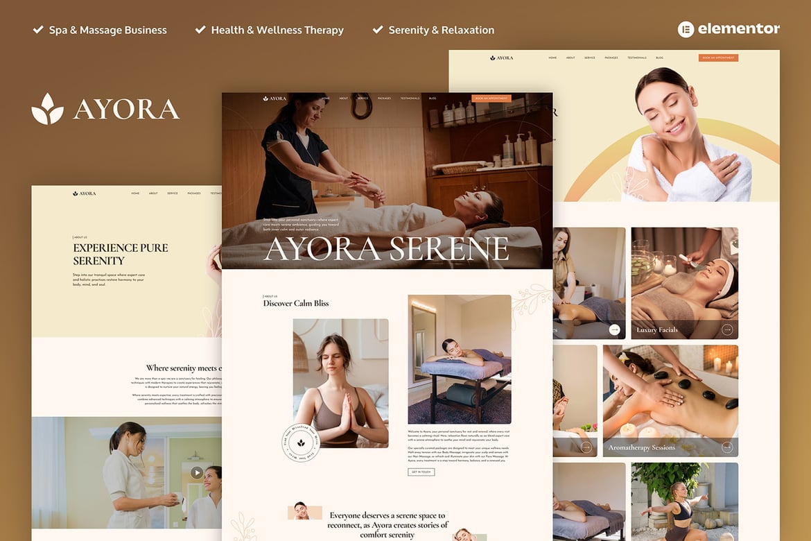 Download Ayora - Spa & Wellness Elementor Pro Template Kit