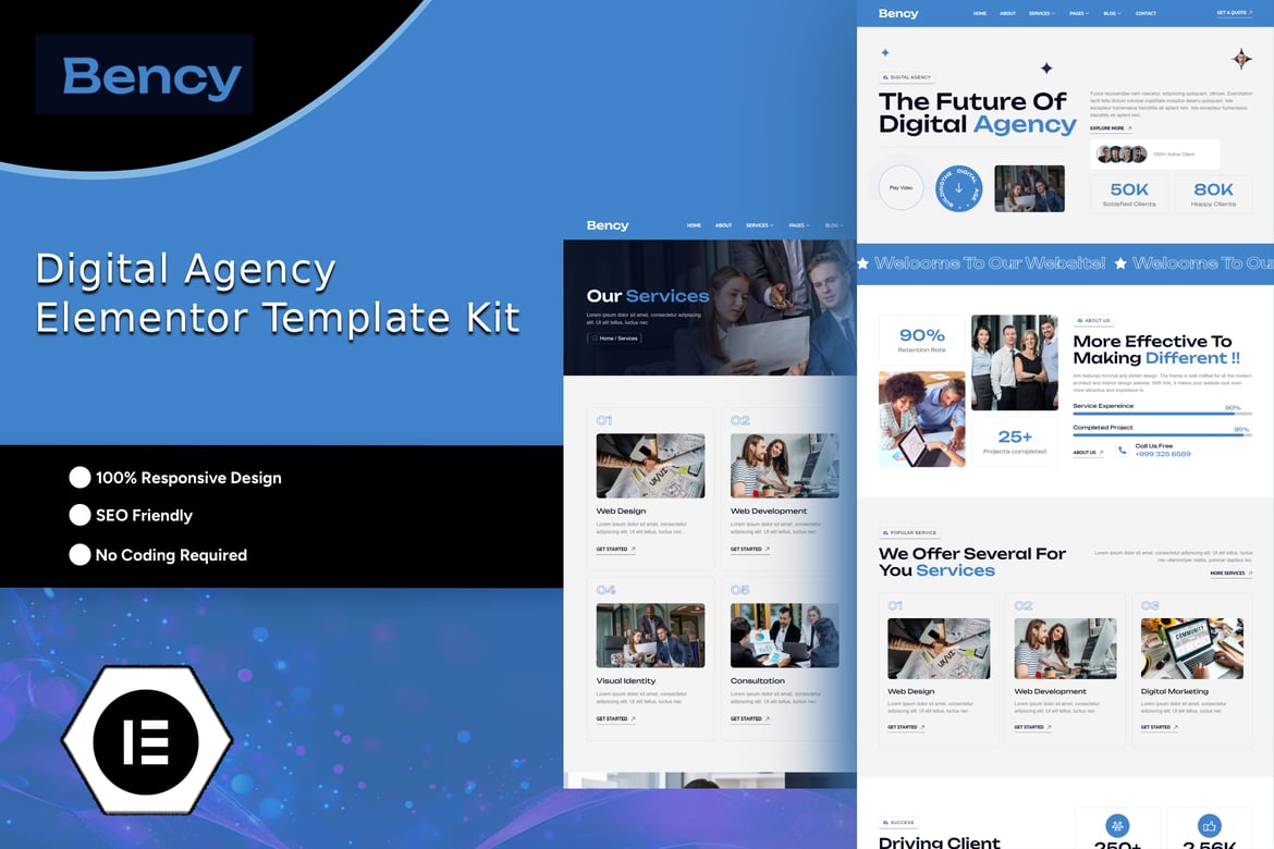 Download Bency - Digital Agency Elementor Template Kit