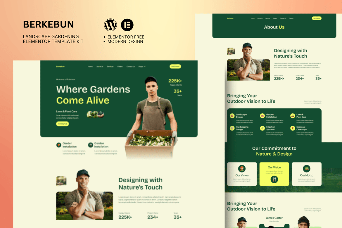 Download Berkebun - Landscape & Gardening Elementor Template Kit