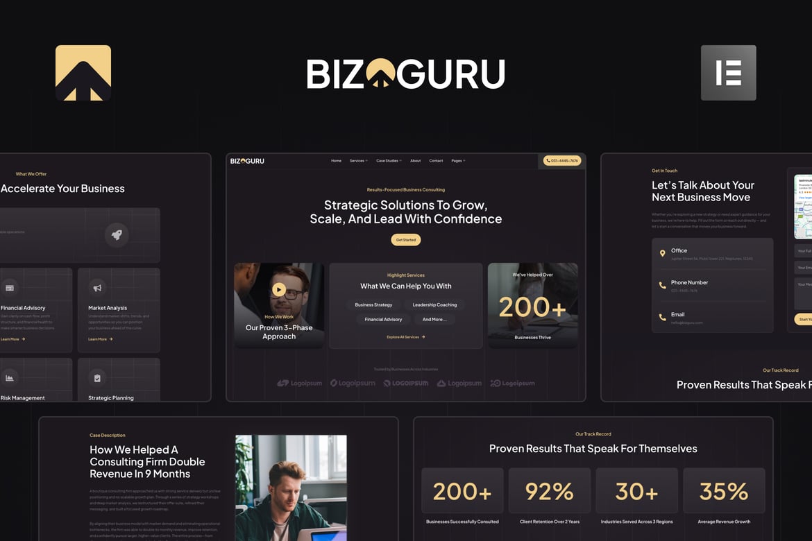 Download BizGuru - Business Consulting Elementor Template Kit