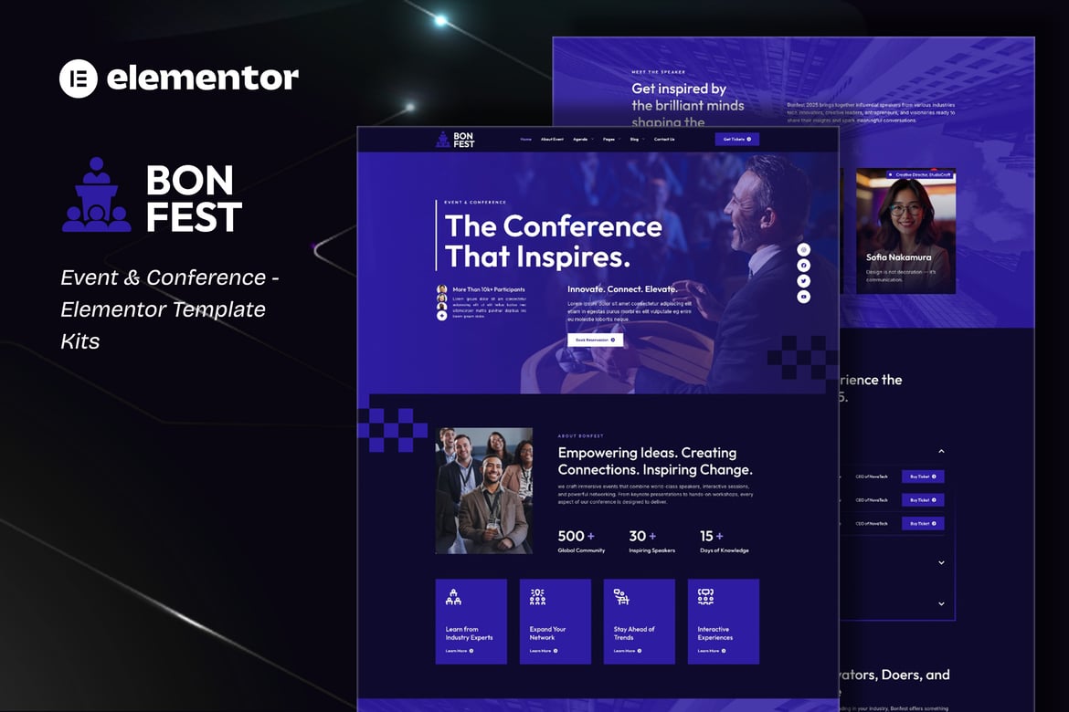 Download Bonfest - Event & Conference Elementor Template Kit