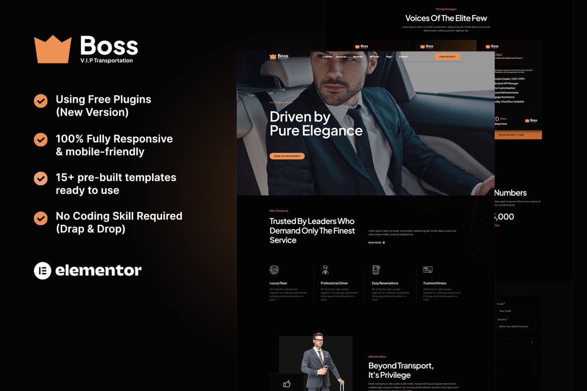Download Boss - Premium Transportation Services Elementor Template Kit