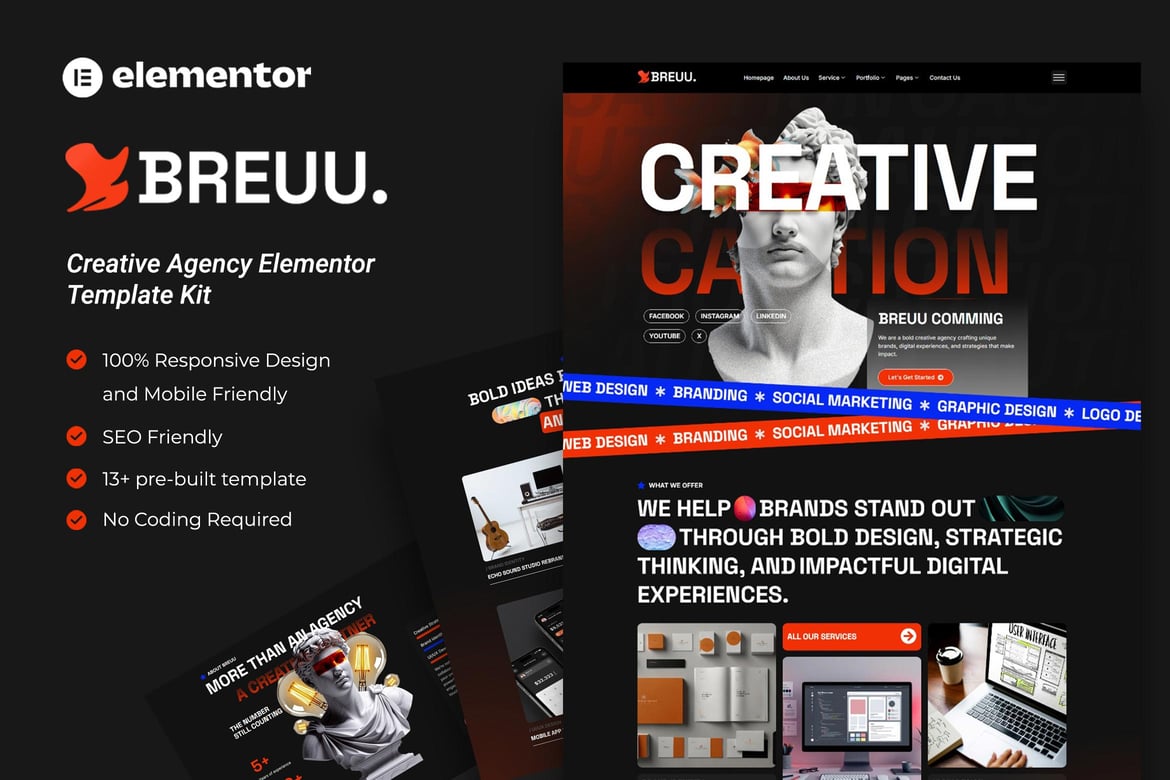 Download Breuu - Creative Agency Elementor Template Kit