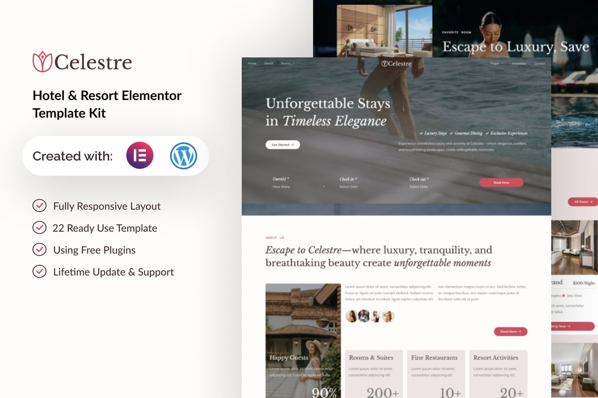 Download Celestre - Hotel & Resort Elementor Template Kit