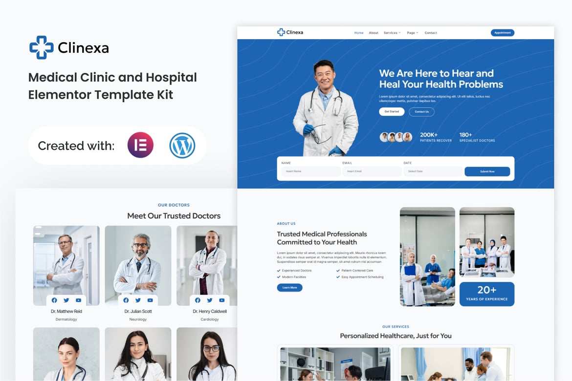 Download Clinexa - Medical Clinic & Hospital Elementor Template Kit
