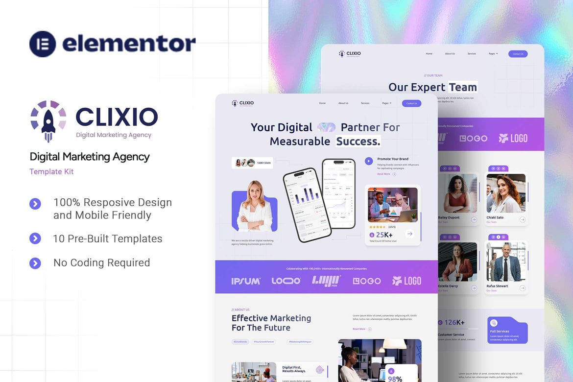 Download Clixio - Digital Marketing Agency Elementor Template Kit