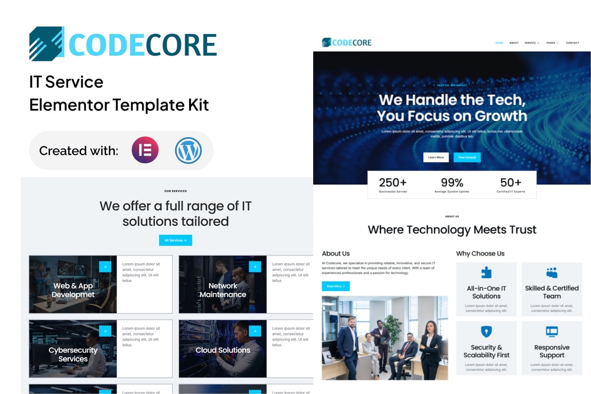 Download Codecore - IT Service Elementor Template Kit