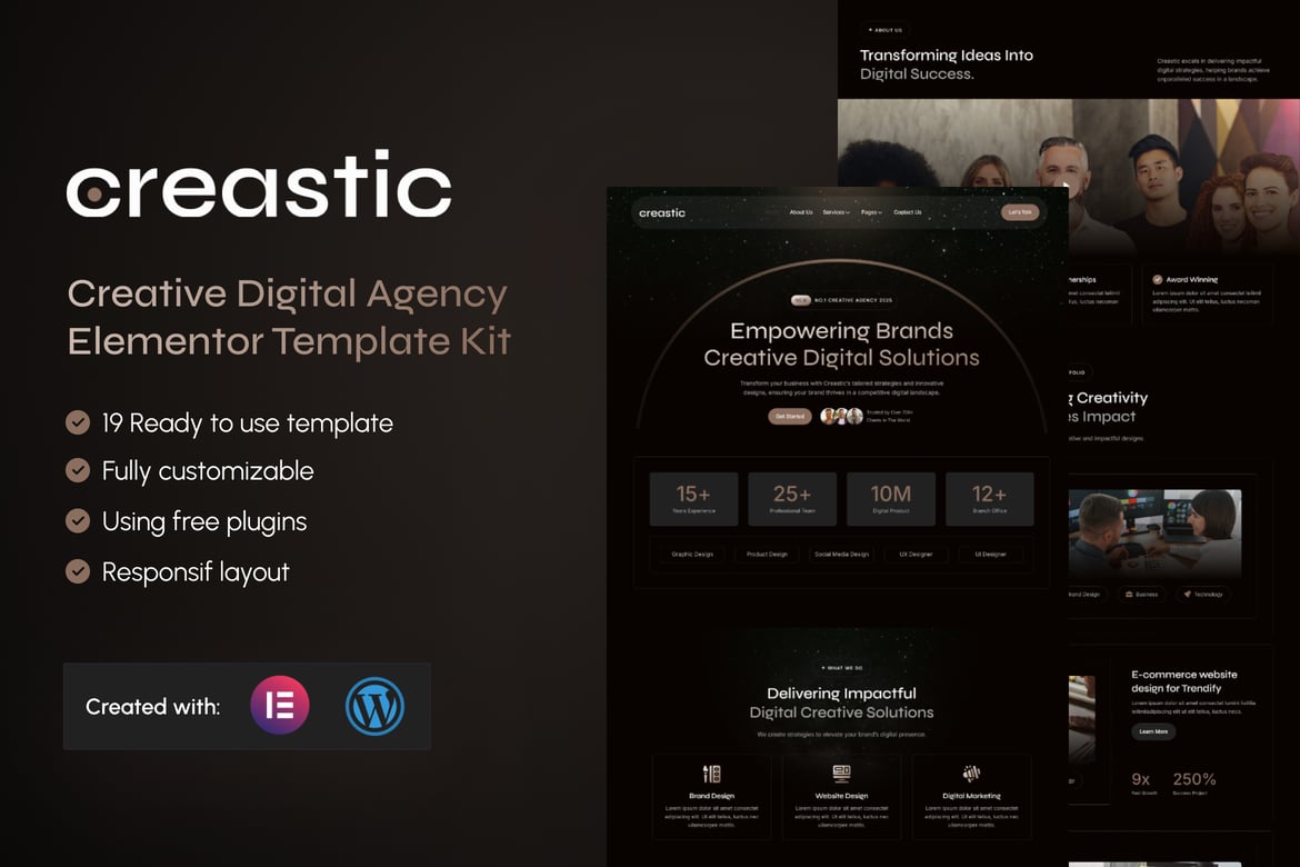 Download Creastic - Creative Digital Agency Elementor Template Kit