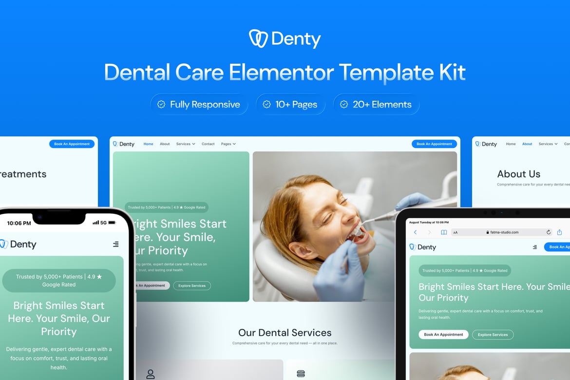 Download Denty - Dental Care Elementor Template Kit