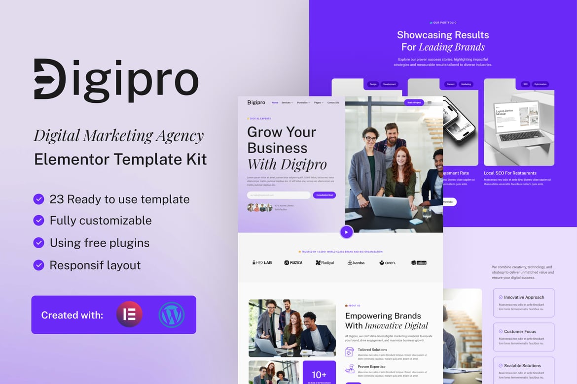 Download Digipro - Digital Marketing Agency Elementor Template Kit