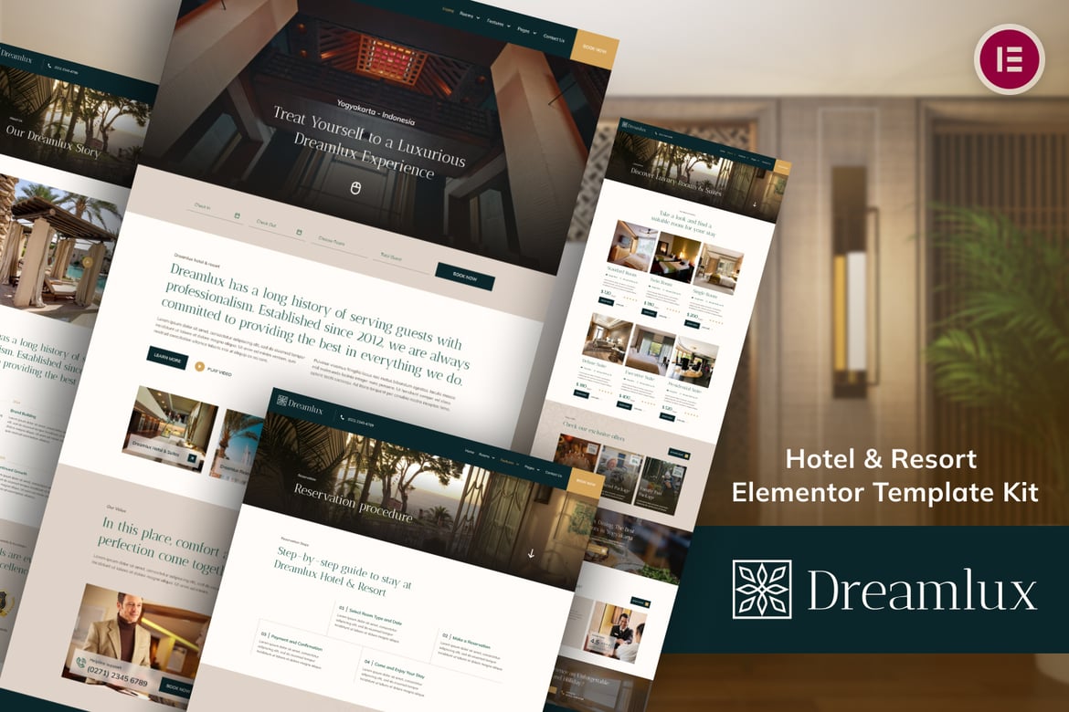 Download Dreamlux - Hotel & Resort Elementor Template Kit