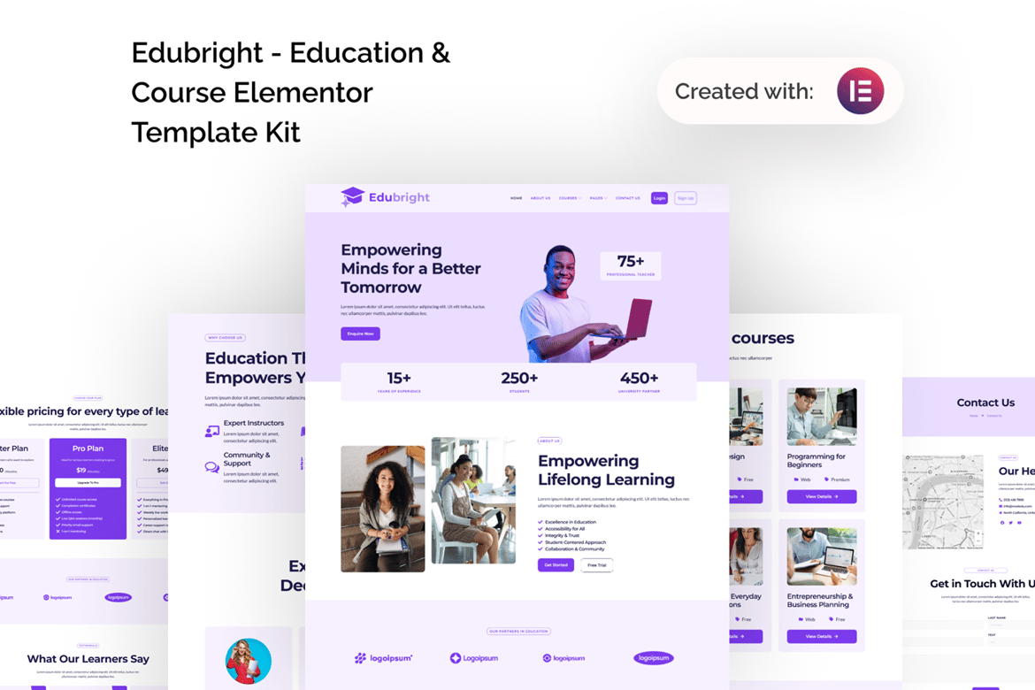 Download Edubright - Online Course & Education Elementor Template Kit