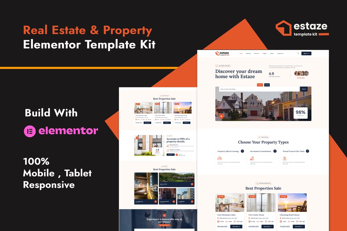 Download Estaze - Real Estate & Property Elementor Template Kit