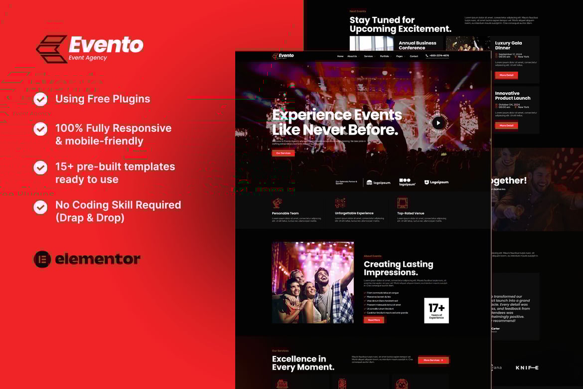 Download Evento - Event Agency Elementor Template Kit