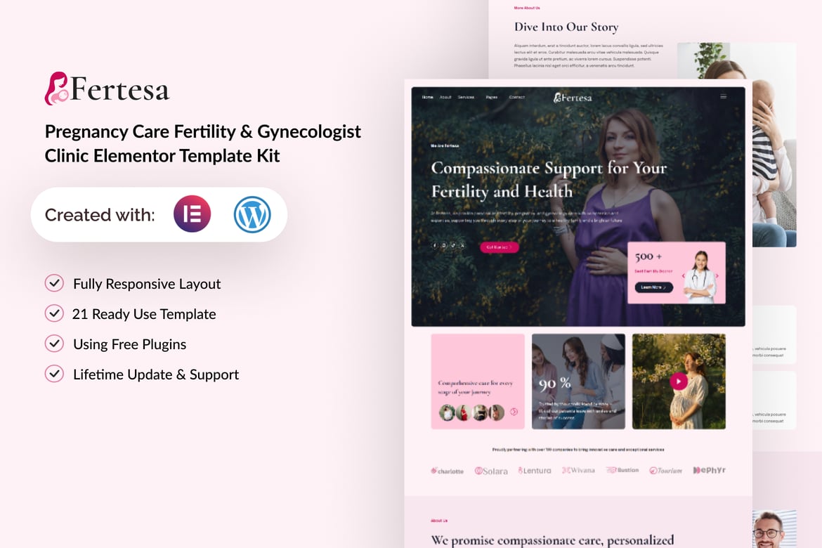 Download Fertesa - Pregnancy Care Fertility & Gynecologist Elementor Template Kit