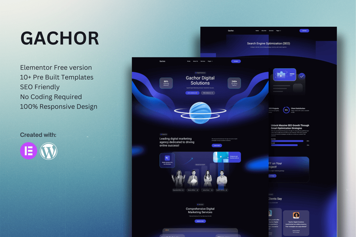 Download Gachor - Digital Marketing Agency Elementor Template Kit