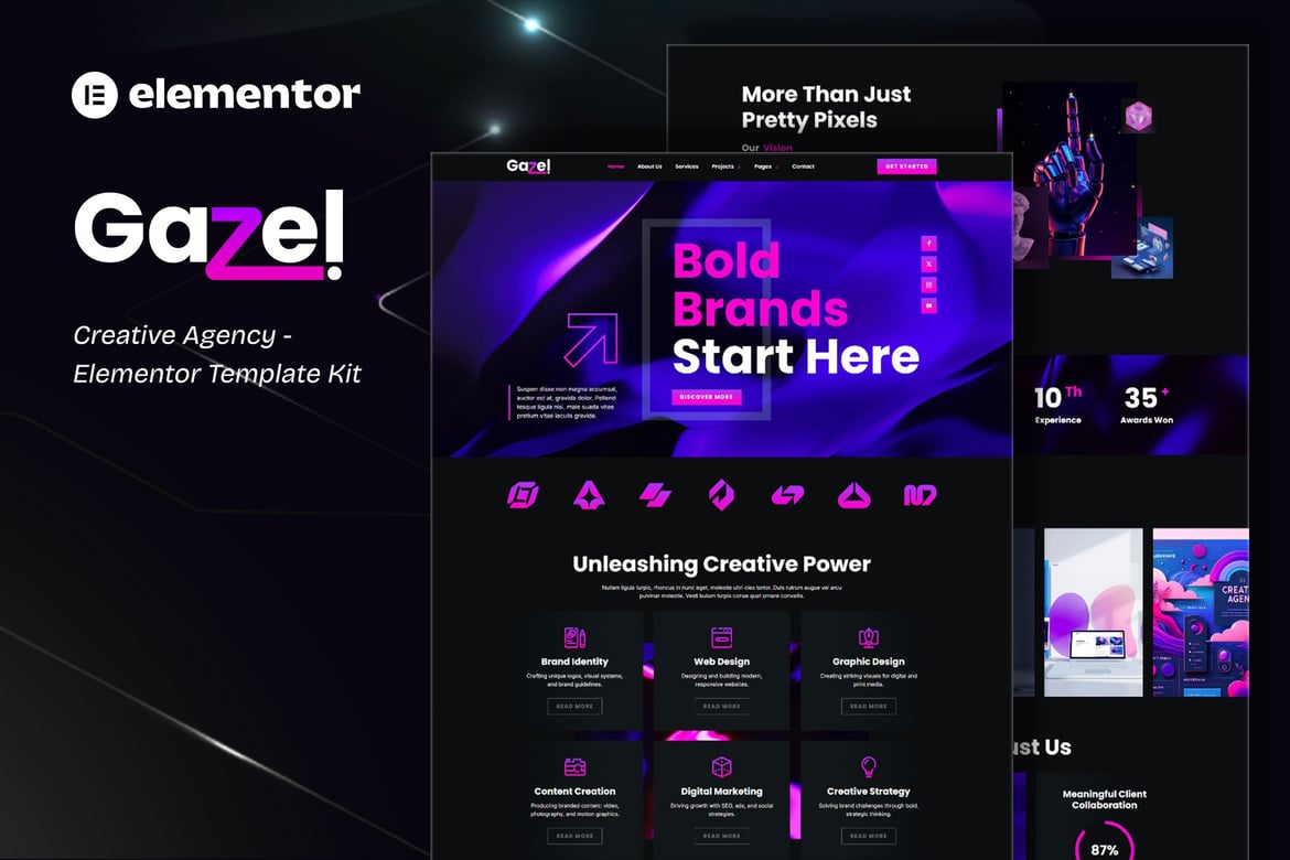 Download Gazel - Creative Agency Elementor Template Kit