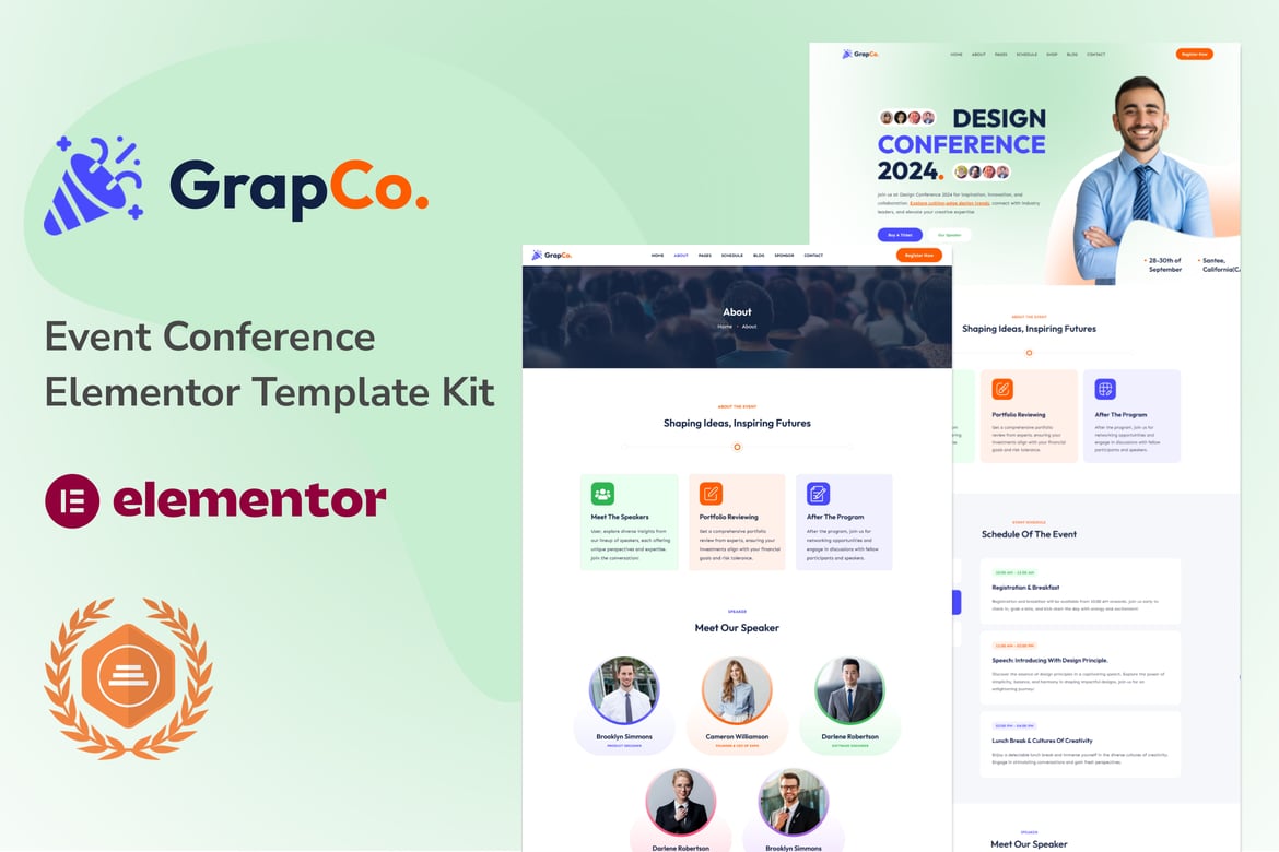 Download Grafco - Event Conference Elementor Template Kit