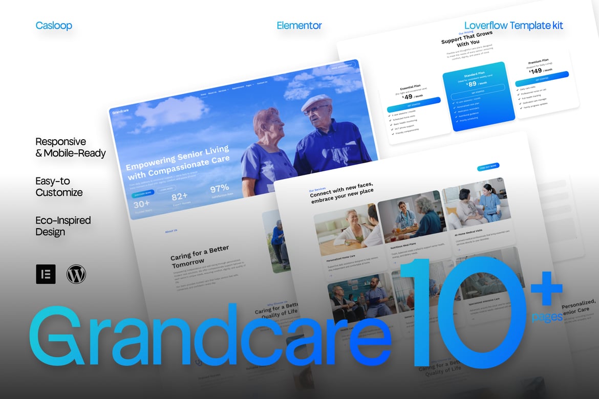 Download Grandcare - Residential Care Elementor Template Kit