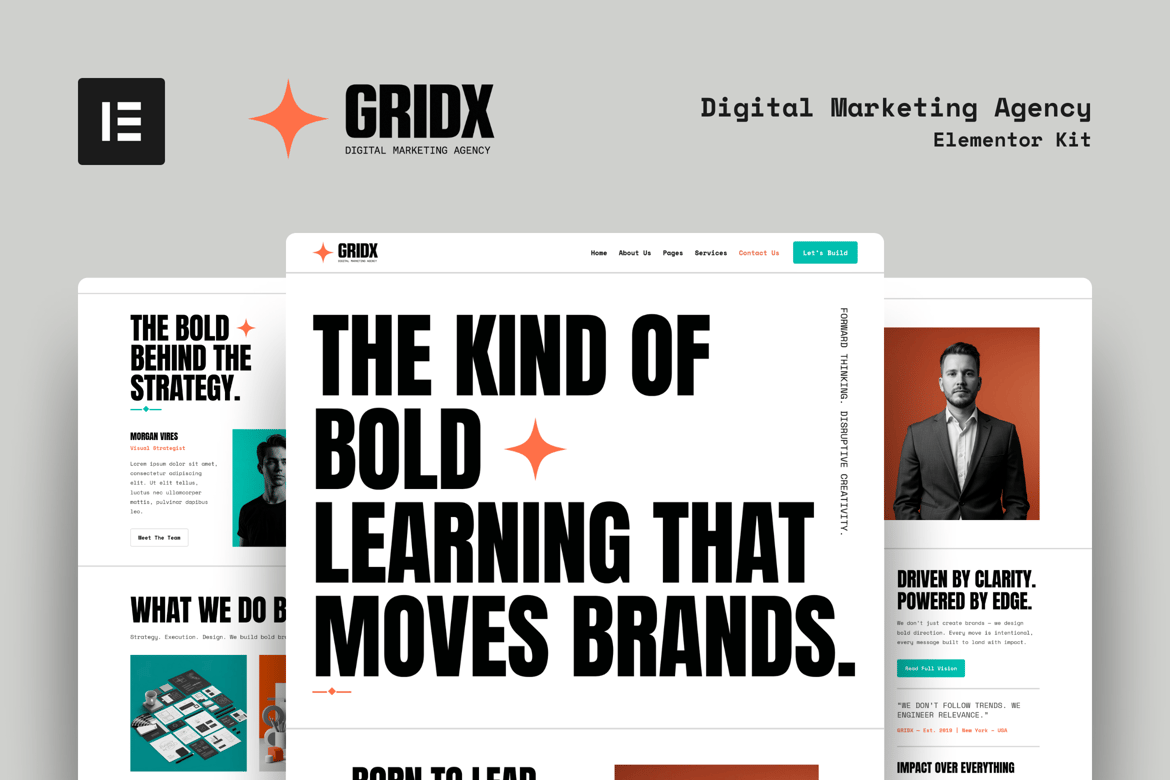 Download GridX - Digital Marketing Agency Elementor Template Kit