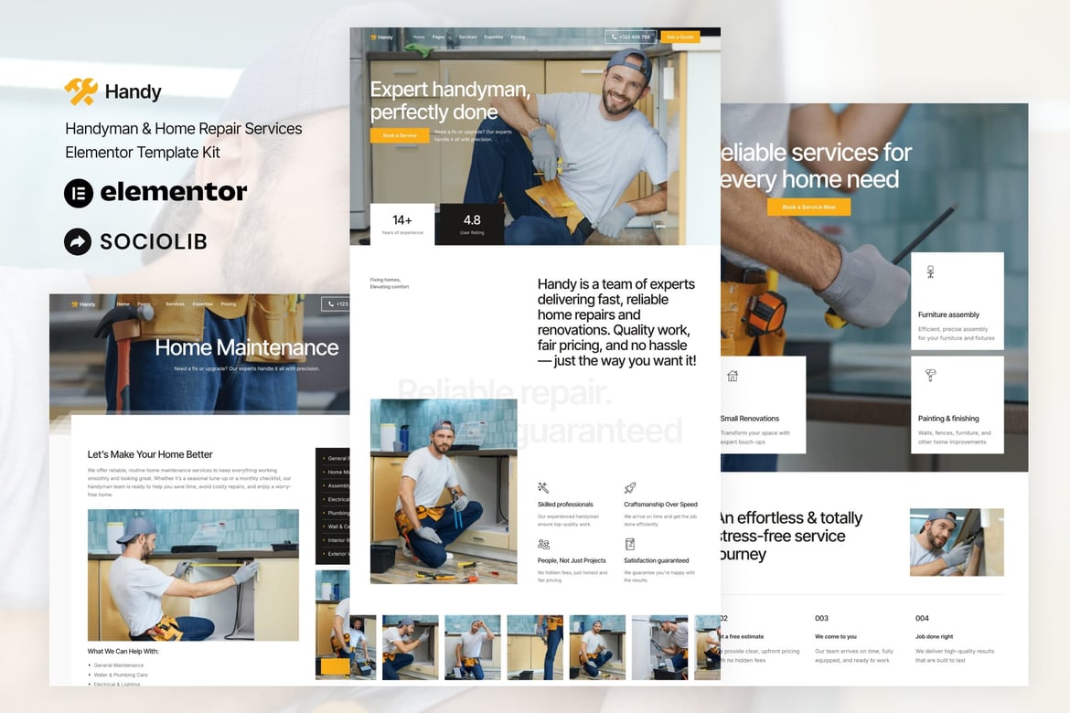 Download Handy - Handyman & Home Repair Service Elementor Template Kit