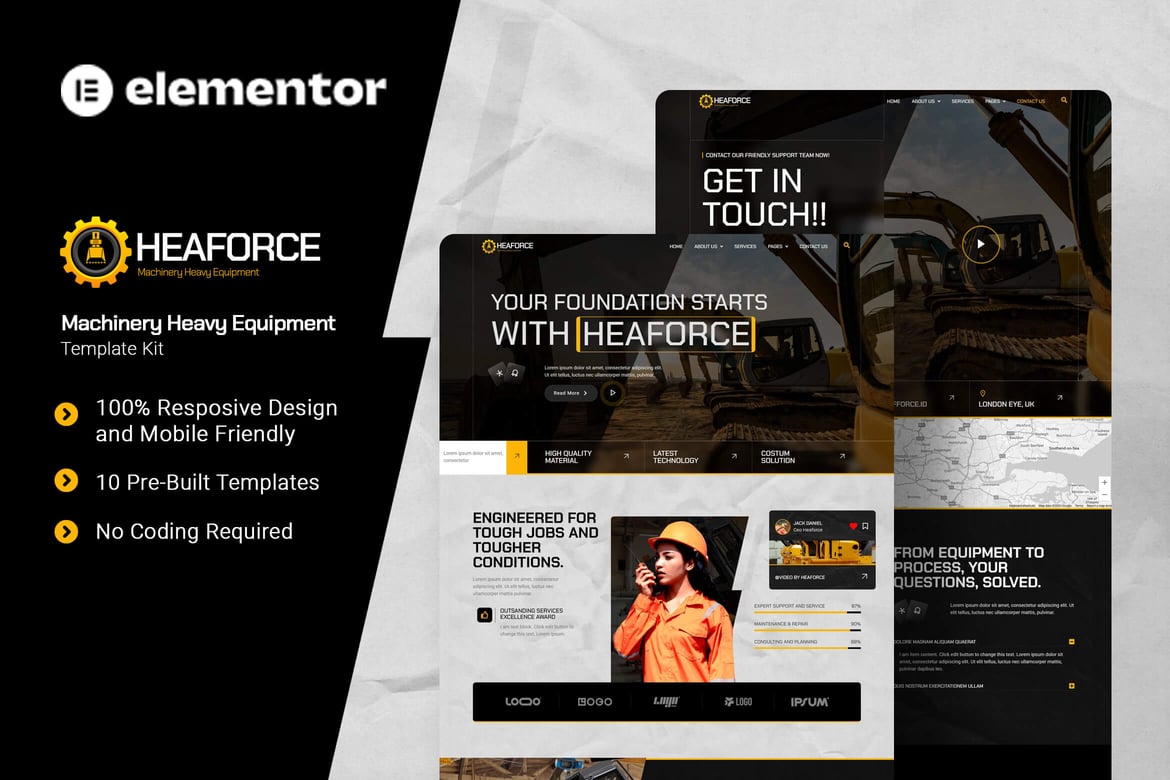 Download Heaforce - Machinery Heavy Equipment Elementor Template Kit