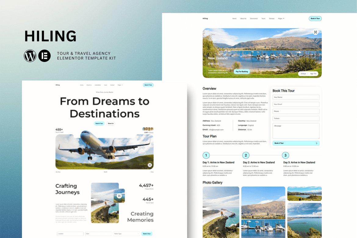 Download Hiling - Tour & Travel Agency Elementor Template Kit