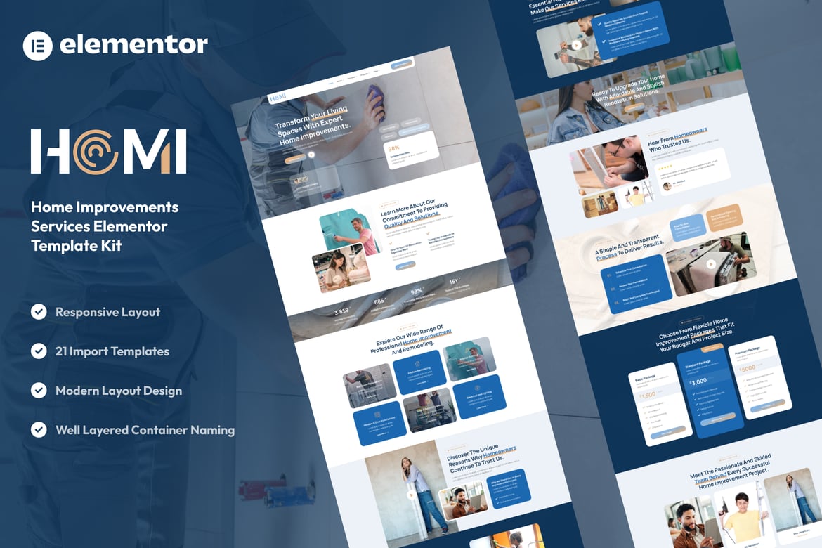 Download Homi - Home Improvement & Repair Services Elementor Template Kit