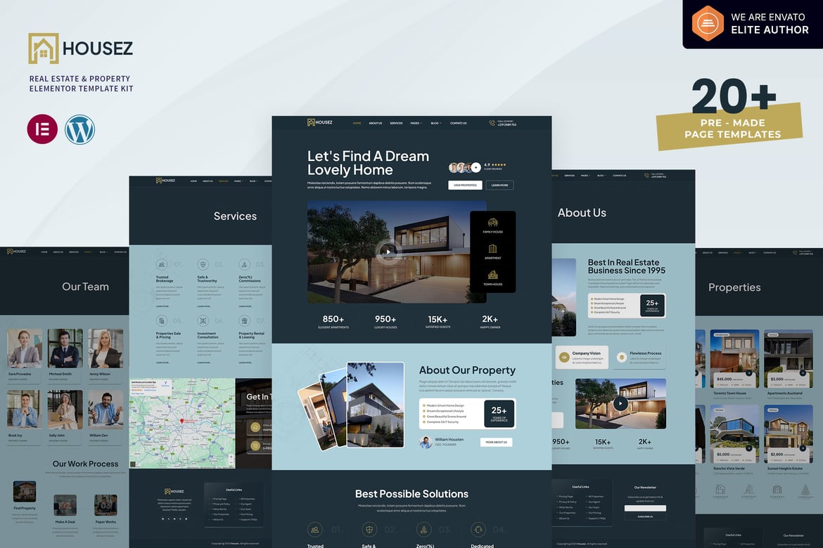 Download Housez - Real Estate & Property Elementor Template Kit