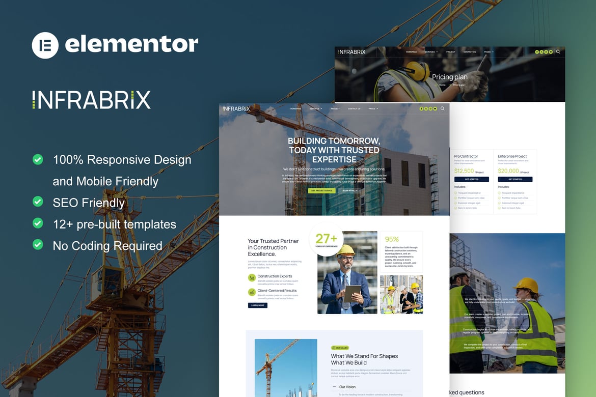 Download Infabrix - Construction & Building Service Elementor Template Kit