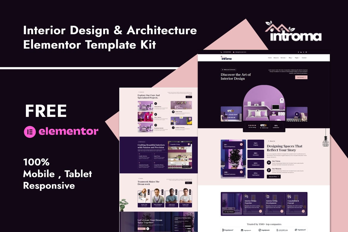 Download Introma - Interior Design & Architecture Elementor Template Kit