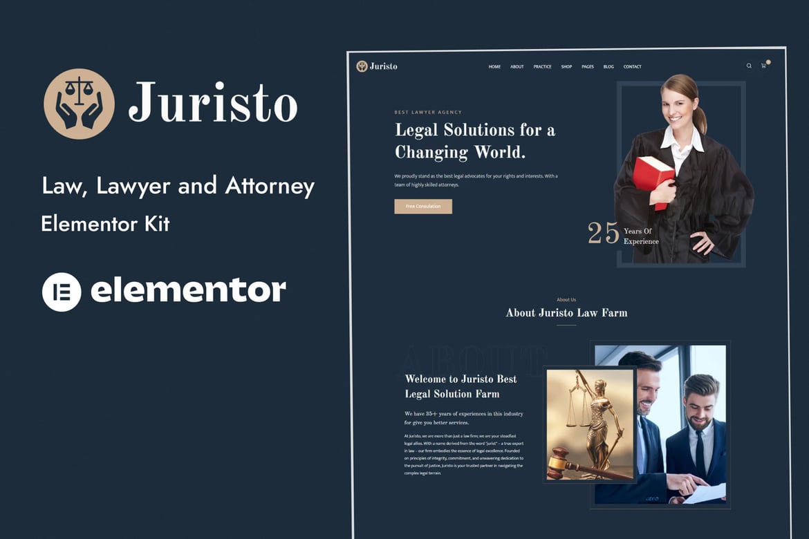 Download Juristo – Lawyer & Attorney Elementor Template Kit