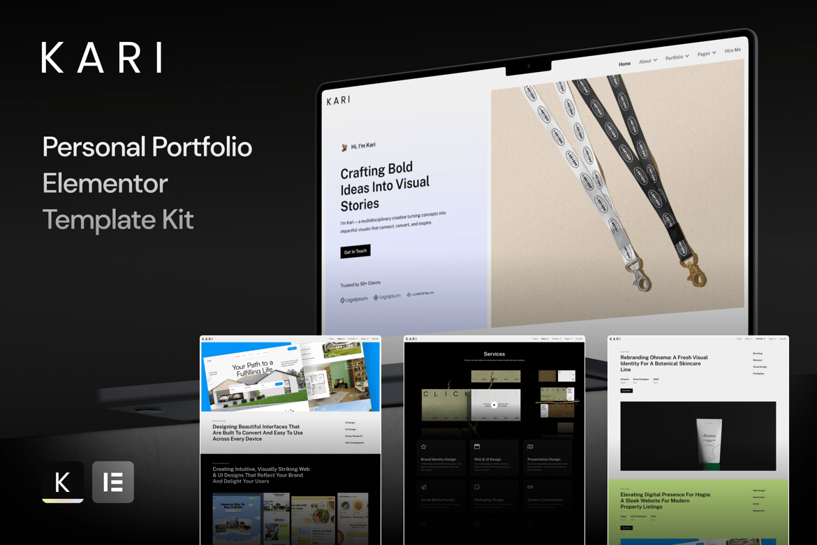 Download Kari - Personal Portfolio Elementor Template Kit