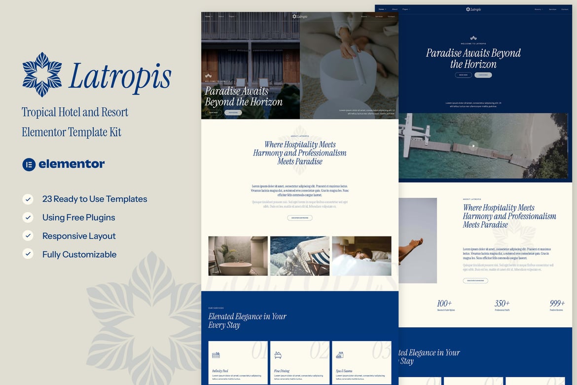 Download Latropis - Tropical Hotel & Resort Elementor Template Kit